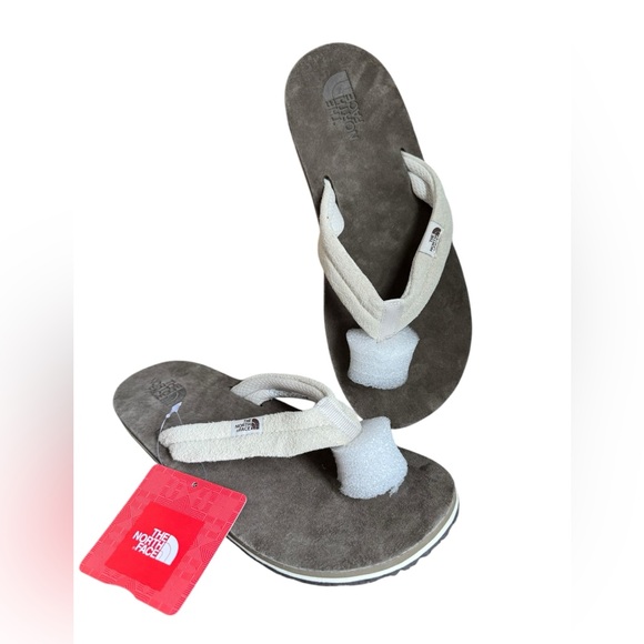 TH NORTH FACE WOMEN’S LEATHER FLIP FLOP VNTGWT/ BPRTSNBN BROWN LABEL NWT SZ 9 - Picture 1 of 10